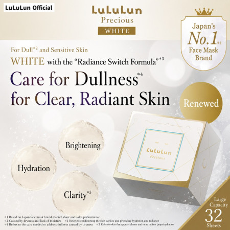 LuLuLun Precious White Radiance Switch Formula Pack of 32 Face Pack Sheet Mask