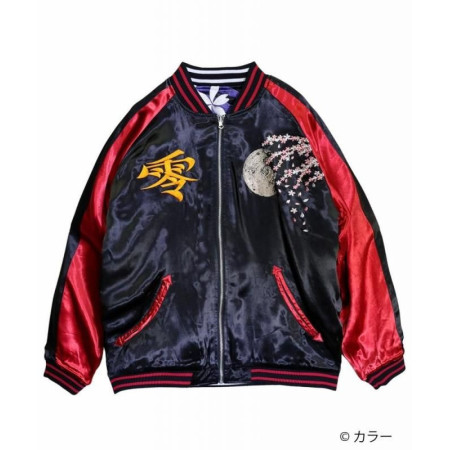 EVANGELION x Nishiki Wakaryusui Ayanami Reversible Sukajan Jacket Black Japan Fashion