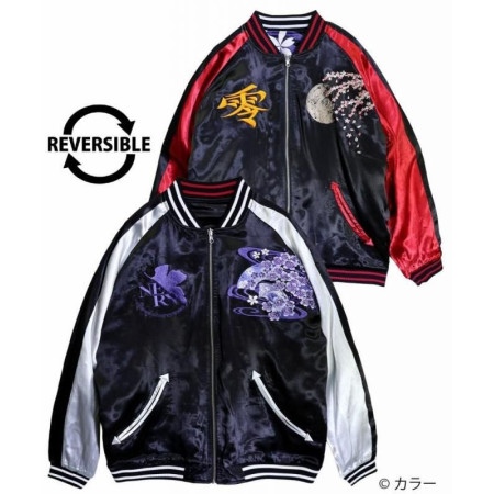 EVANGELION x Nishiki Wakaryusui Ayanami Reversible Sukajan Jacket Black Japan Fashion