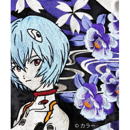 EVANGELION x Nishiki Wakaryusui Ayanami Reversible Sukajan Jacket Black Japan Fashion